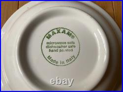 MAX4 by Maxam Italian 4 Coupe Soup Bowls Blue & Yellow Band 8 Made in Italy