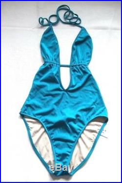 MILLY ITALIAN SOLID ACAPULCO MAILLOT ONE PIECE SWIMSUIT (aqua blue) P (0-2)