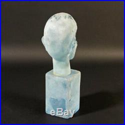MUSEUM PIECE head sculpture ERMANNO NASON 1963-72 Murano glass Cenedese blue