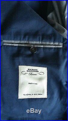 Maurizio Baldassari 48 IT 38 US 100% Cotton Navy Blue 2 Piece Suit Jacket Pants