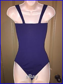 Melissa Odabash Italian Designer Blue One-Piece Lace Up Swimsuit Size US 2 New