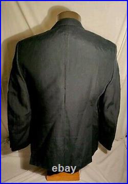 Men John W. Nordstrom Navy Blue Italian Linen Two Button Suit Jacket 40R NWOT