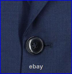 Men's 38 S Bespoke Blue Italian Luiciano Royal Opera Wool Surgeon Cuffs Suit