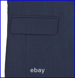 Men's 38 S Bespoke Blue Italian Luiciano Royal Opera Wool Surgeon Cuffs Suit