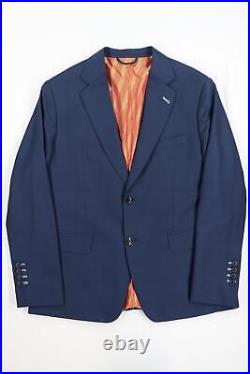 Men's 38 S Bespoke Blue Italian Luiciano Royal Opera Wool Surgeon Cuffs Suit