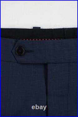 Men's 38 S Bespoke Blue Italian Luiciano Royal Opera Wool Surgeon Cuffs Suit