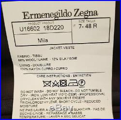 Men's Ermenegildo Zegna Wool and Silk Two Piece Milano Suit Size 48 Italian