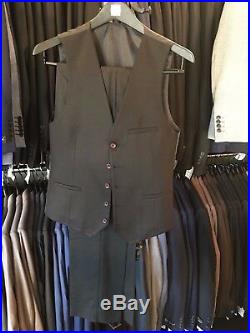 Men's Slim Fit 3 Piece Suit European Style Dark Blue, Black
