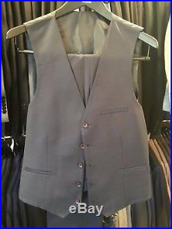 Men's Slim Fit 3 Piece Suit European Style Navy Blue