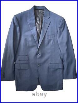 Men's Suit Custom Made Two Piece 40L Deep Blue Italian Lightweight Wool