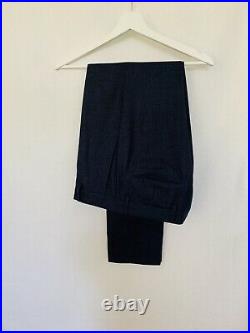 Mens 2 Piece Suit 36R 32W 29L Slim Fit Blue 100% Wool Italian Fabric GR953