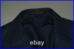 Mens Corneliani ID Blue Linen Wool Patch Pockets Sport Coat Blazer Jacket 52
