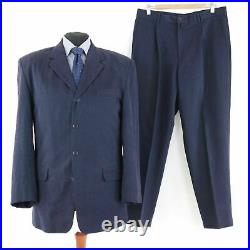 Mens LORENZO MORANI Blue Italian Suit Jacket Size US 42R Trousers W34 L30