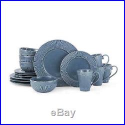 Mikasa Italian Countryside Accents Fluted 16-Piece Dinnerware Set in Blue