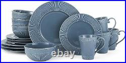Mikasa Italian Countryside Accents Fluted 16-Piece Dinnerware Set in Blue