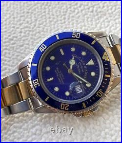 Military Skin Diver Watch Blue Italian Watch Bezel Vintage Piercarle D'alessio