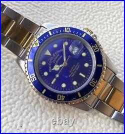 Military Skin Diver Watch Blue Italian Watch Bezel Vintage Piercarle D'alessio