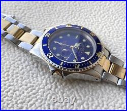 Military Skin Diver Watch Blue Italian Watch Bezel Vintage Piercarle D'alessio