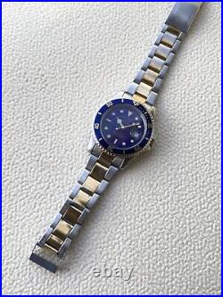 Military Skin Diver Watch Blue Italian Watch Bezel Vintage Piercarle D'alessio