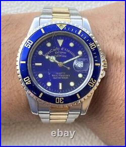 Military Skin Diver Watch Blue Italian Watch Bezel Vintage Piercarle D'alessio