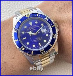 Military Skin Diver Watch Blue Italian Watch Bezel Vintage Piercarle D'alessio