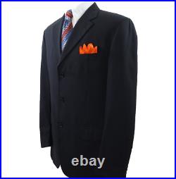 Missoni Men Pure Wool Solid Dark Blue Italian Blazer Suit Jacket Sport Coat 42 L