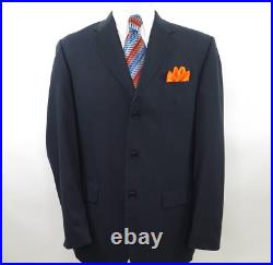 Missoni Men Pure Wool Solid Dark Blue Italian Blazer Suit Jacket Sport Coat 42 L