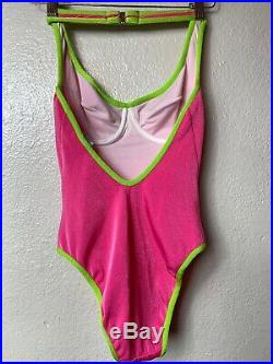 Moschino Mare Vintage Italian Swimsuit Rare 44 Sky Bodysuit One piece