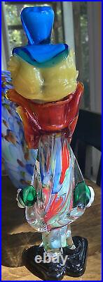 Murano Glass Vintage Clown 10 Tall, Beautiful Piece Mid Century