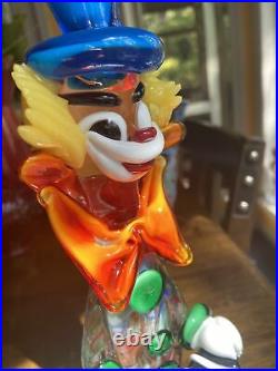 Murano Glass Vintage Clown 10 Tall, Beautiful Piece Mid Century