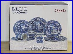 NEW Blue Italian Spode 12 Piece China Dinnerware Set of 3 Plates Mugs