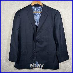 NEW J Hilburn BESPOKE Blue Italian Wool 2-Button Blazer Sport Coat 44R Slim Fit