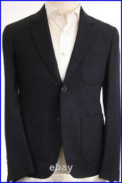 NEW THOM BROWNE Navy Crepe Patch Pocket Nautical Suit Made in Italy, US 36R