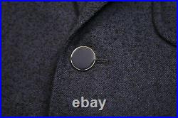 NEW THOM BROWNE Navy Crepe Patch Pocket Nautical Suit Made in Italy, US 36R