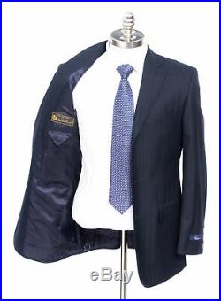 NWT BROOKS BROTHERS Regent Navy Striped Loro Piana Wool Two-Piece Suit 52 42 R