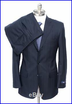 NWT BROOKS BROTHERS Regent Navy Striped Loro Piana Wool Two-Piece Suit 52 42 R