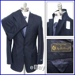 NWT BROOKS BROTHERS Regent Navy Striped Loro Piana Wool Two-Piece Suit 56 46 R