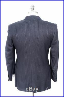 NWT CORNELIANI Master Dark Navy Striped Super 150's Wool Two-Piece Suit 46 36 S