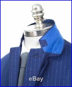 NWT Men's ROBERT GRAHAM Randall Navy Blue Striped Wool Two Piece 2Btn Suit 44 R