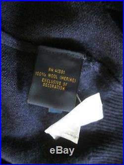 NWT POLO RALPH LAUREN merino wool suede patch CARDIGAN SWEATER L Italian Yarn