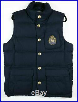 NWT Polo Ralph Lauren Men's Wool Down Vest Bullion Patch Crest Size L Large