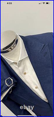 Navy blue Italian made 100% linen suit