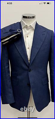 Navy blue Italian made 100% linen suit