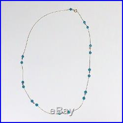 Necklace Gold 18K Blue Gemstone Italian unique piece