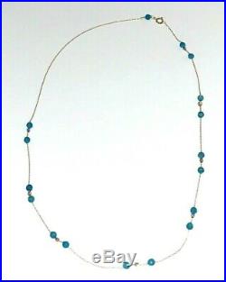Necklace Gold 18K Blue Gemstone Italian unique piece
