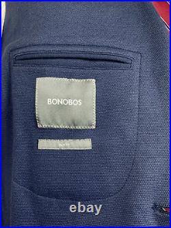 New Bonobos Slim-Fit Blue Italian Cotton Two Button Patch Pkt Unlined Blazer 40L