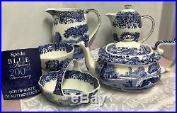 New Spode Blue Italian C. 1816. Certificate of Authenticity set of 7 pieces