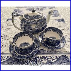 New and unused Spode Blue Italian Tea Set for 2