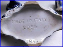 Norleans Italy Vintage Handmade 4 Pieces RARE Decor Set Cobalt Blue/Cream/Gold