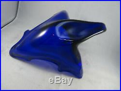 OOAK Vintage Hand Blown BLUE SWAN Bird Art Glass MURANO STYLE Center Piece 14